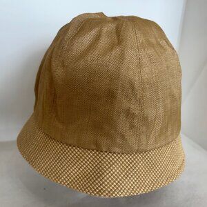 New Ralph Lauren Beige Lined Bucket Hat S/M Row Linen